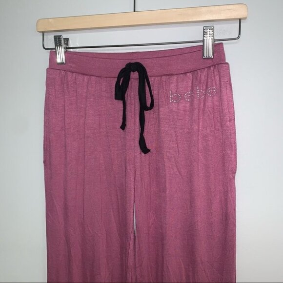 Bebe Sleepwear Pyjama Pants Bottoms Size Small Mauve Pink Rhinestones Flowy NWOT - Picture 3 of 9